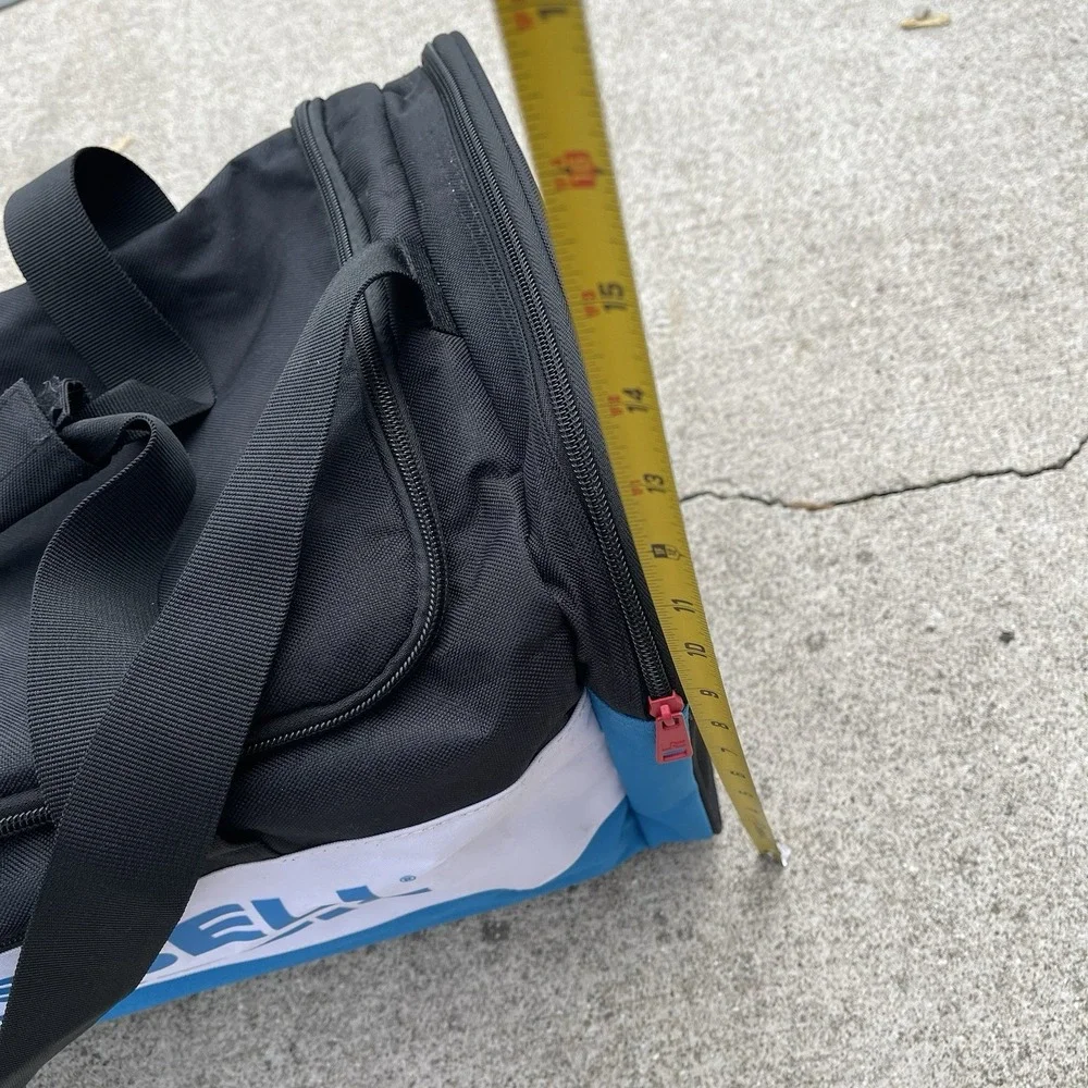 Russell Athletic Duffle Bag Used Black Blue White Gym Travel Shoulder Strap